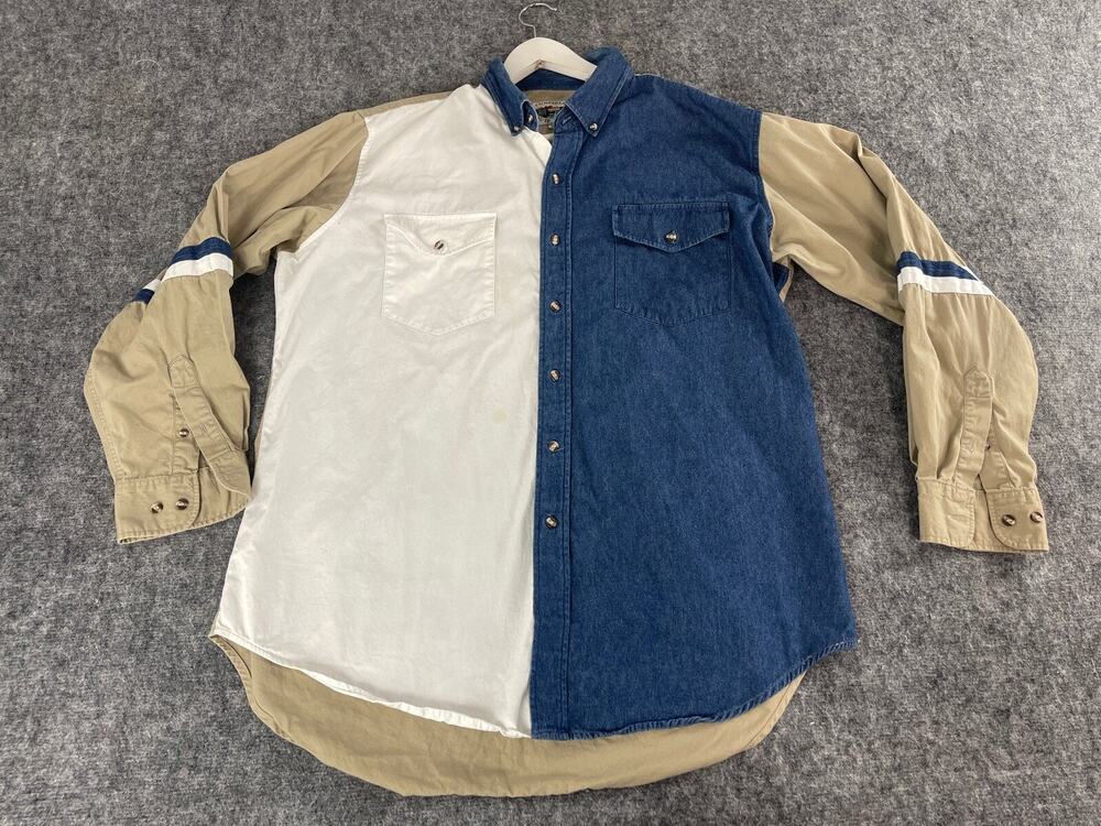 Cumberland Outfitters Shirt Mens Extra Large Blue Southwestern Color Block N43